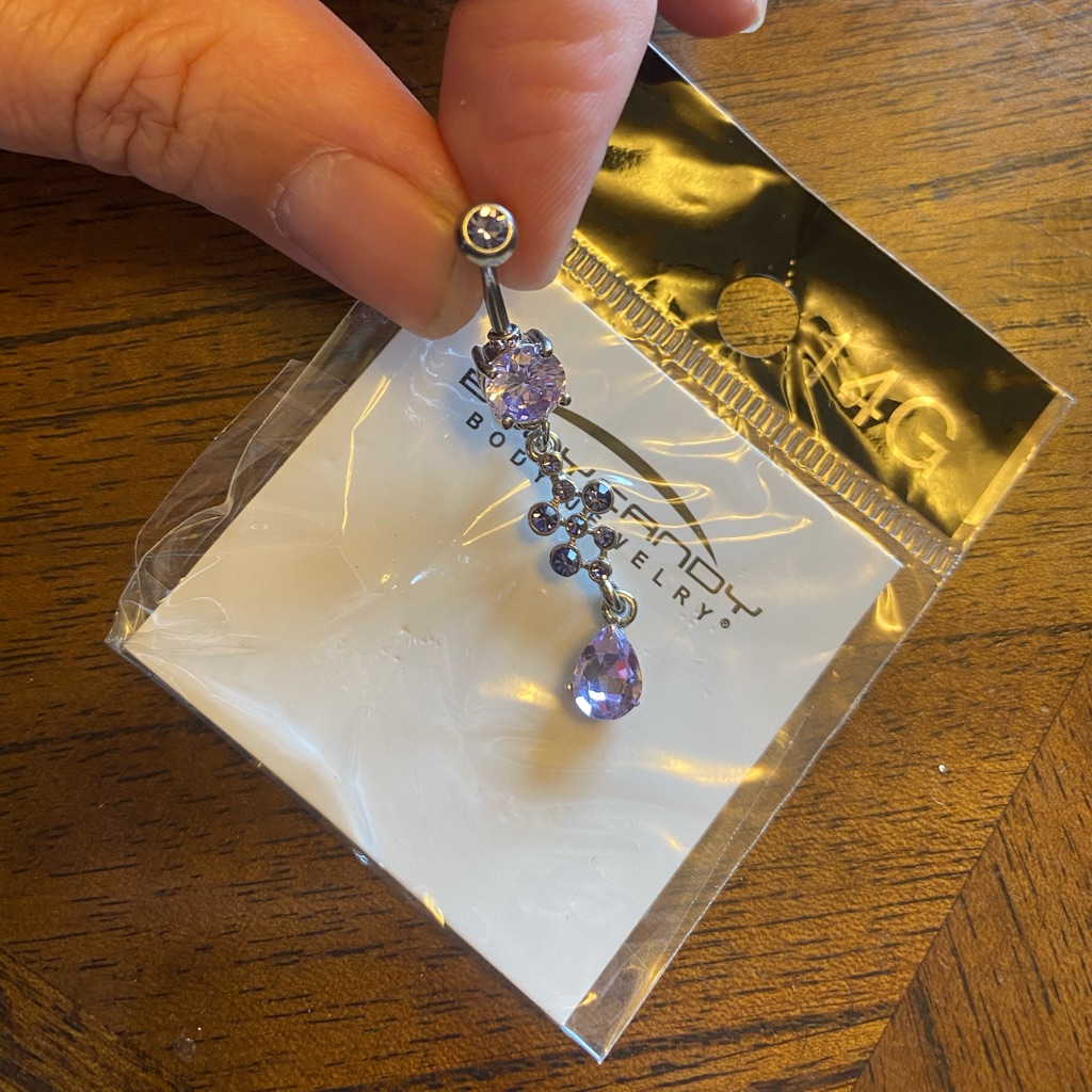 Nwt Purple Crystal Navel Piercing